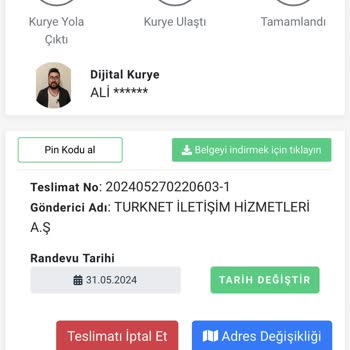 TurkNet Sözleşme Kurye Sorunu