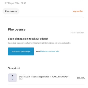 Pherosense Lanse Edilen İle Gönderilen Tutarsız