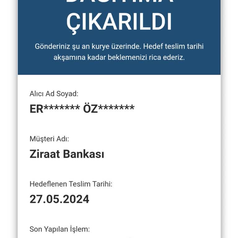 Ziraat Bankası AGT Kurye İle Banka Kartı Teslimatında Yaşanan Sorun Ve Çözüm Önerisi
