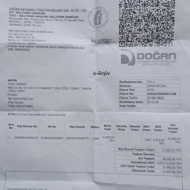 Samsung Aldığım Dolap Sorunu
