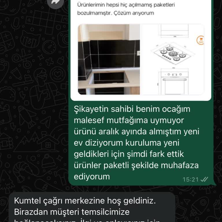 Kumtel 5 Gözlü Ocak Ölçü Uymuyor