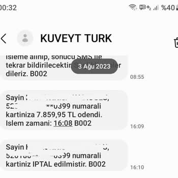 Kuveyt Türk ATM Para Yutması Ve İptal Edilen Kredi Kartının Borcu