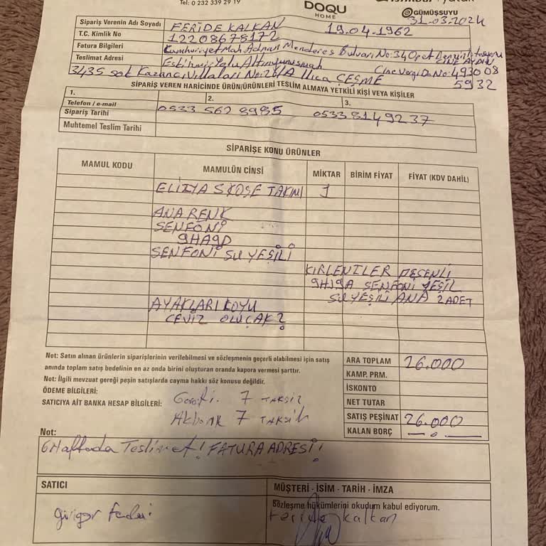 Forum Mobilya Siparişim İçin Şikayetim Var