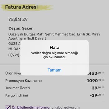 Gratis Veriler Doğru Biçimde Olmadığı İçin Okunamadı