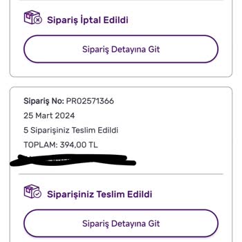 Gratis Uygulamasından Siparişim İptal Edildi