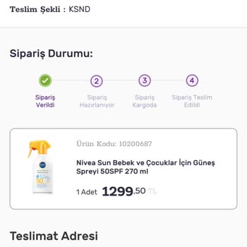 Gratis Uygulamasından Siparişim İptal Edildi