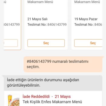 Trendyol Yemek Makarnam Eksik Sipariş Getiriyor