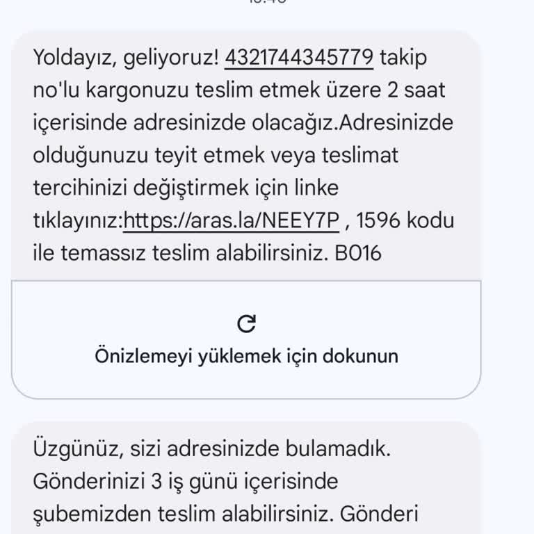 Aras Kargo'nun Kargoyu Getirdik Deyip Gelmemeleri.