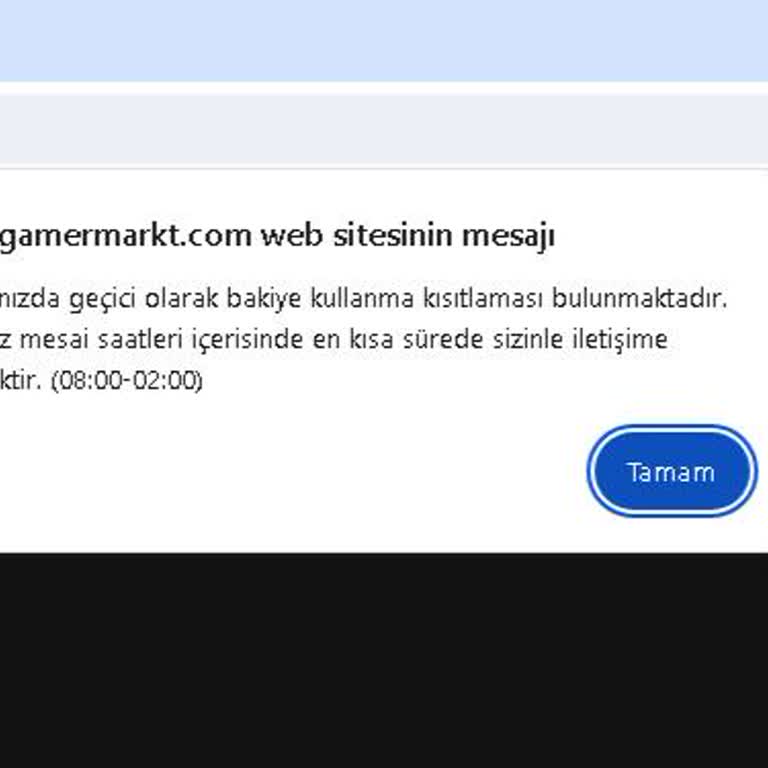 Gamermarkt Sitesinin Komik Kısıtlaması