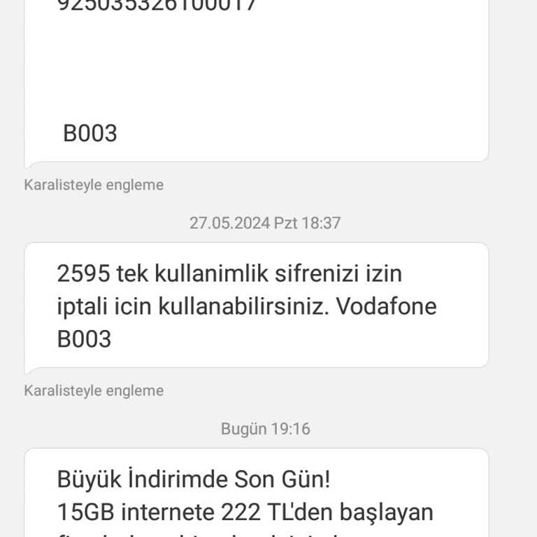 Vodafone Her Gün Mesaj Atıyor