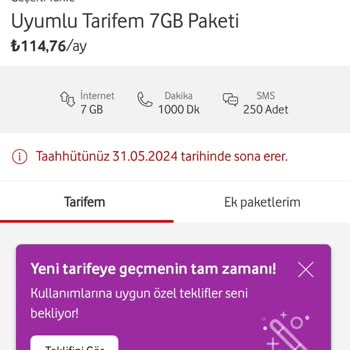 Vodafone'nun Yeni Yüksek Tarife Fiyatı