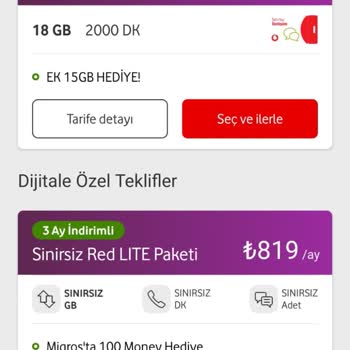 Vodafone'nun Yeni Yüksek Tarife Fiyatı