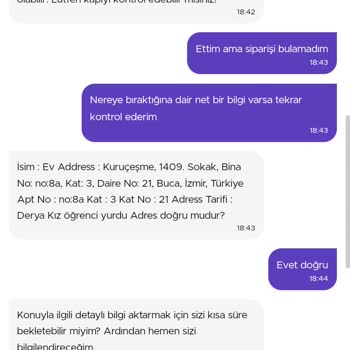 Getir Yemek Teslimi Ve Para İadesi Problemi