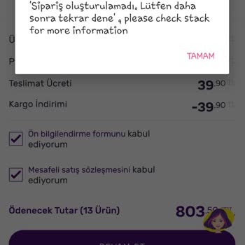 Gratis İndirimde Ürün Alamama