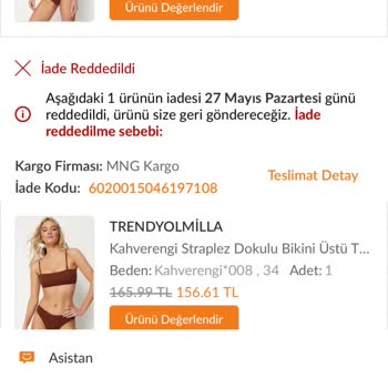 Trendyolmilla İademi Kaybetti Ve Mağdur Oldum.