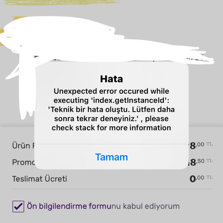 Gratis Online Sipariş Oluşturulmuyor