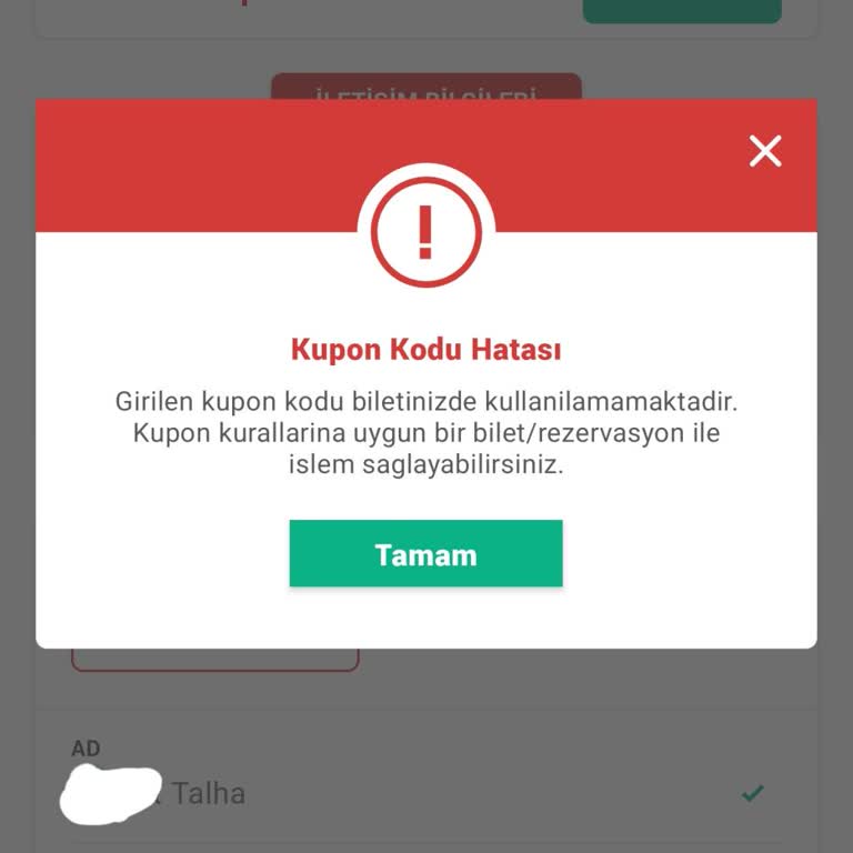 Obilet, Turkcell'in Kampanya Kampanya Kodunu Kullandırmıyor.