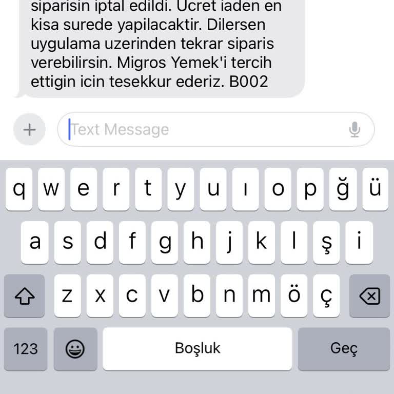 Migros Yemek Hiçbir Neden Belirtmeden Siparişim İptal Edildi