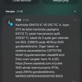 Gratis Para Çekilmesine Rağmen Sipariş Kısmi Bos!