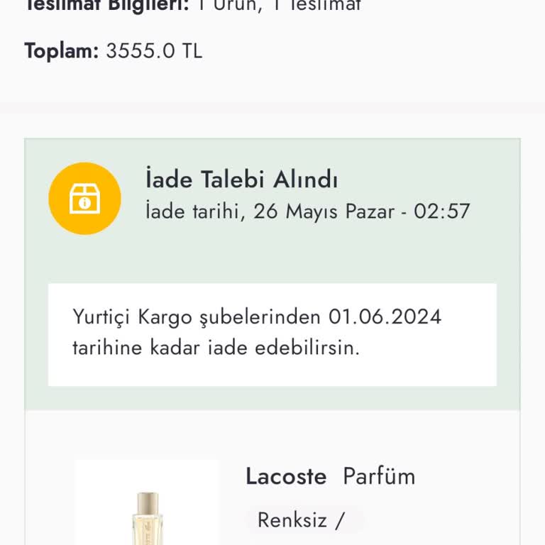 Boyner'den Parfüm Aldım Kokusu Kalıcı Değil.