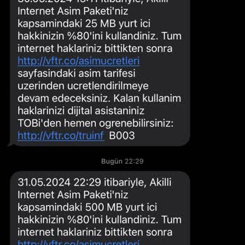 Vodafone Gereksiz Şekilde Tarife Aşım Paketi Eklenmesi