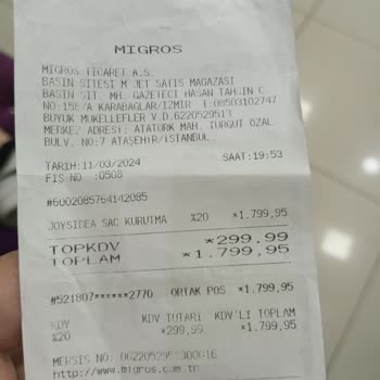 Migros Joysidea Marka Saç Kurutma Makinesi