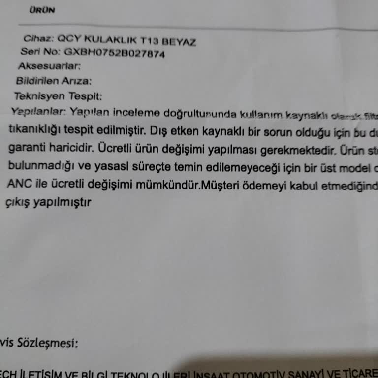 QCY İstech Ürünün Arkasında Durmadı