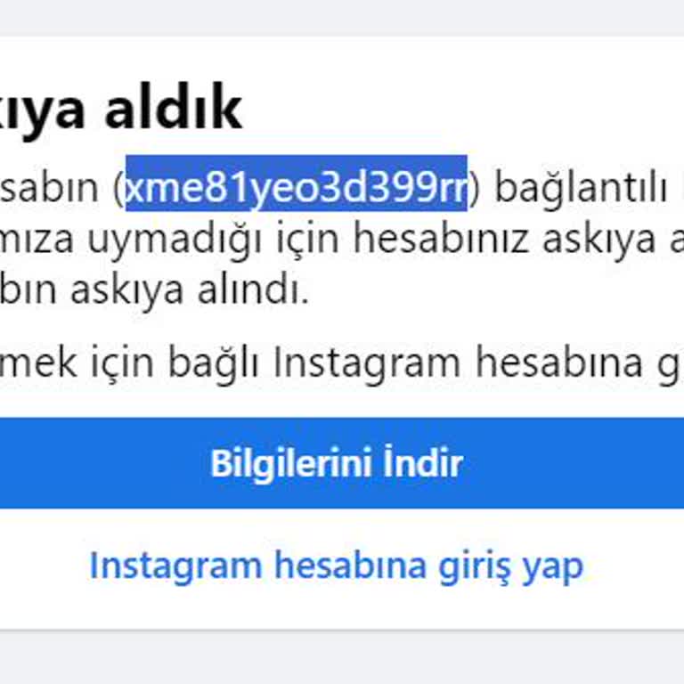 Facebook Hesabı Askıya Aldı