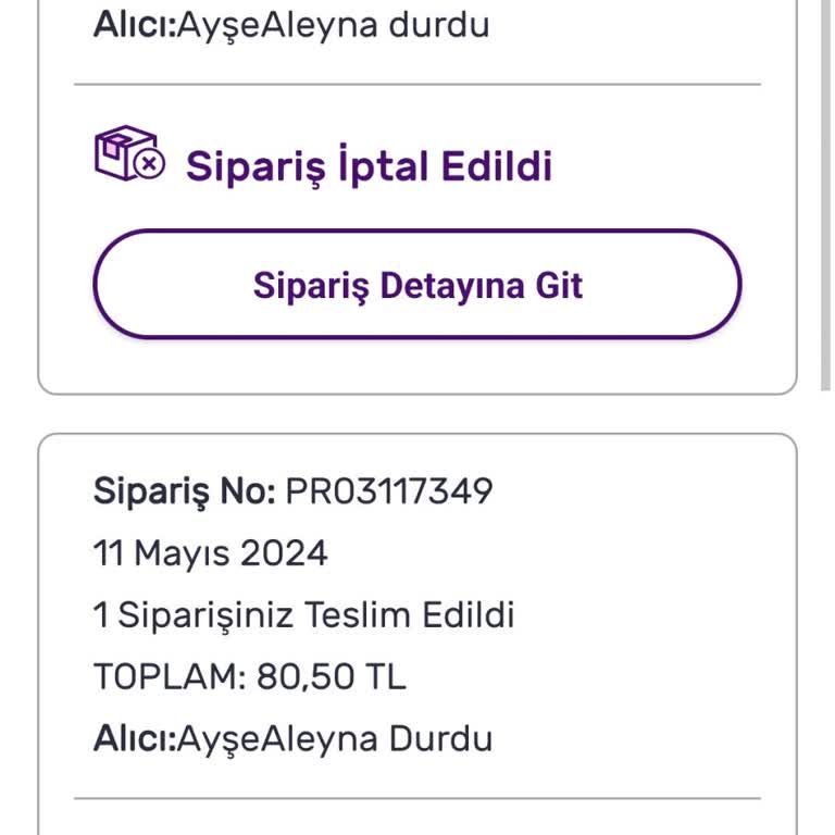 Gratis Mağduriyet Sipariş İptal Edildi