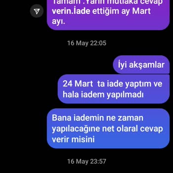 Yedilale Firması İademi Yapmak İstemiyor Sanırım