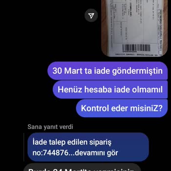 Yedilale Firması İademi Yapmak İstemiyor Sanırım