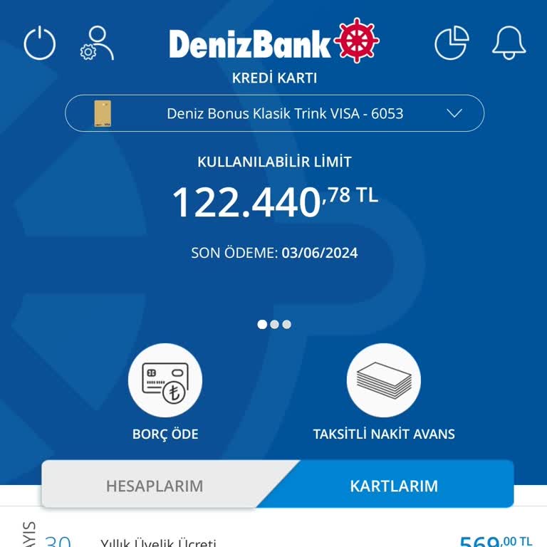 Denizbank Yıllık Kart Aidat Ücreti