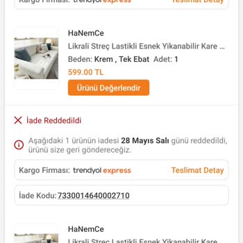 Trendyol Müşterinin Arkasında Durmuyor