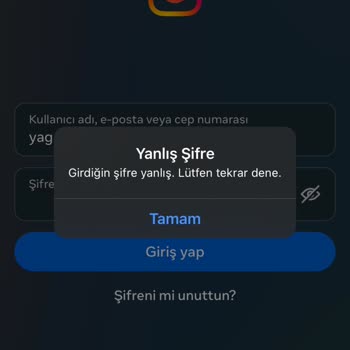 Instagram'ıma Giremiyorum Şifre Yanlış Diyor