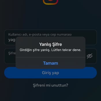Instagram'ıma Giremiyorum Şifre Yanlış Diyor