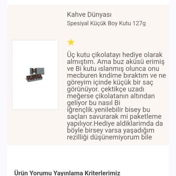 Trendyol Kahve Dünyasi Çikolatadan Saç Teli Çıktı