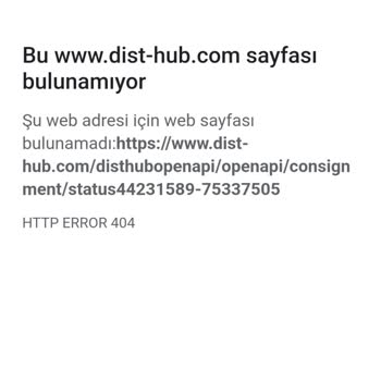 DeFacto Kargom Nerede, Hata Veriyor