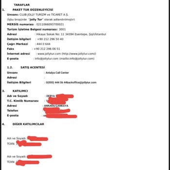 Jolly Tur Club Jolly Turizm Sorumsuzluğu/transfer Gelmemesi