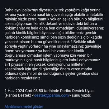 Paribu Kimlik Doğrulama Mantıksızlığı