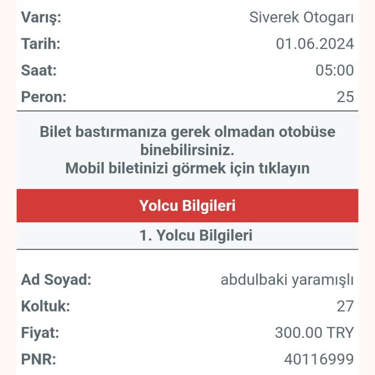 Obilet Asılsız Bilet Saati