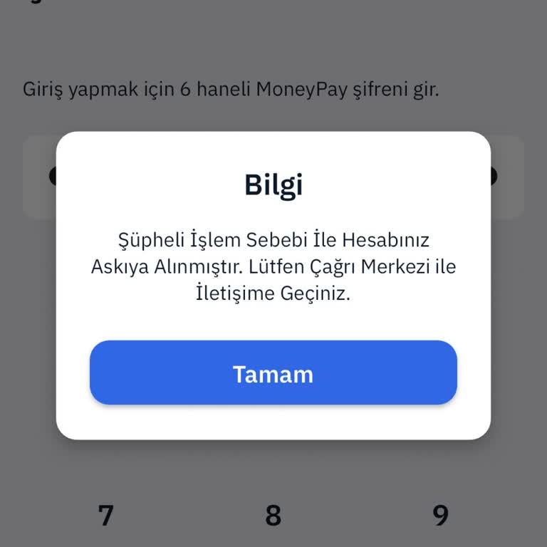 MoneyPay Geri İade Ve Hesabın Askıya Alınması