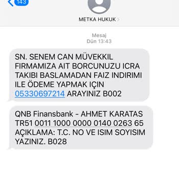 Metka Hukuk (SMS) Sentez Kargo Hizmetlerinde Yaşanan Rahatsız Edici Tehdit Ve Yanıltma
