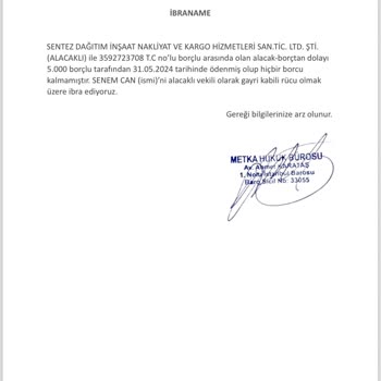 Metka Hukuk (SMS) Sentez Kargo Hizmetlerinde Yaşanan Rahatsız Edici Tehdit Ve Yanıltma