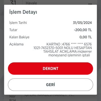 Ziraat Bankası Mükerrer Moneysend İptali