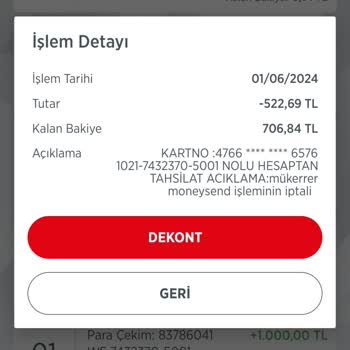 Ziraat Bankası Mükerrer Moneysend İptali