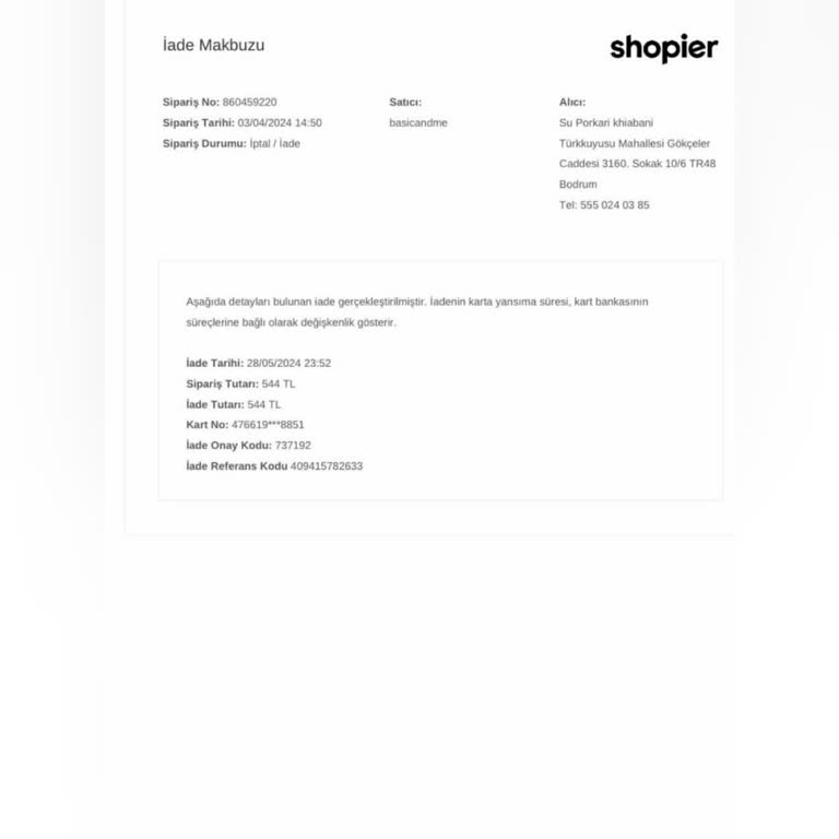 Shopier Paramı Hala İade Yapmadı