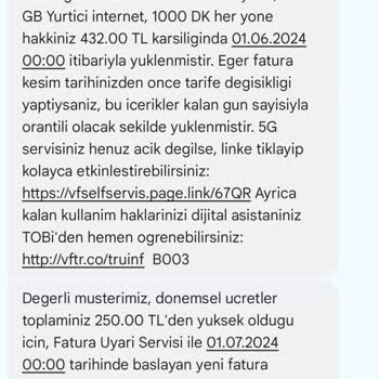 Vodafone'da Taahhüt Bitiminden Sonra Her Ay Fahiş Fiyat Zammı Yapması