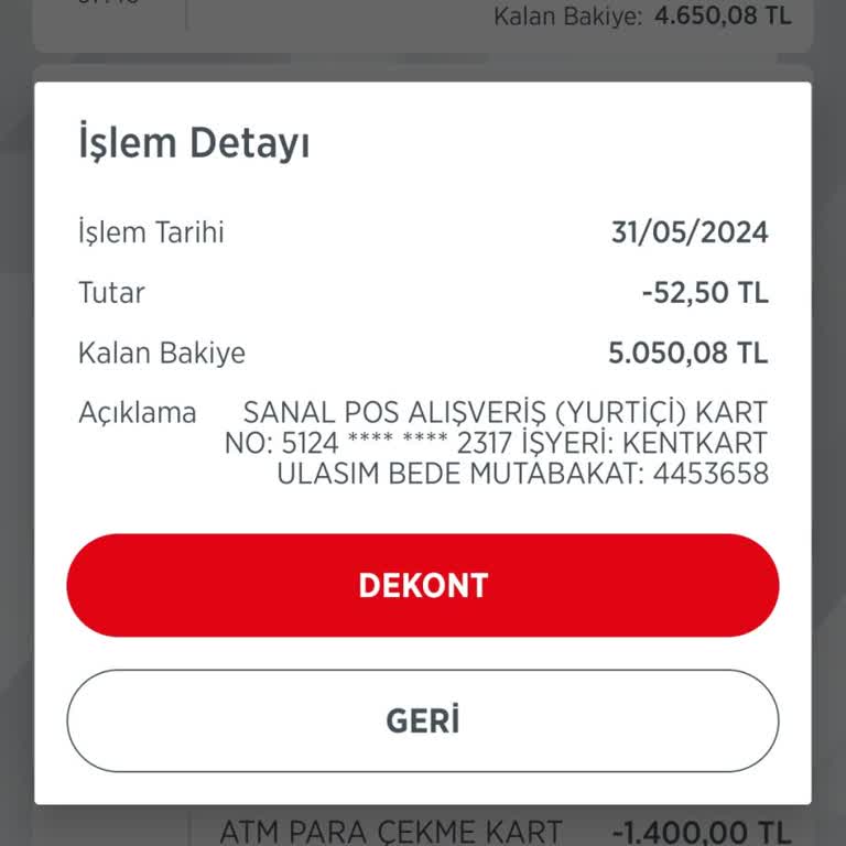 Kent Kart Online Ödeme Hatası