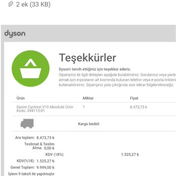 Dyson Destek Vermeyeceğiniz Ürünü Satmayacaksınız...