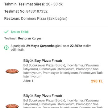 Domino's Pizza Eksik Malzeme Ve Trendyol Mağduriyeti
